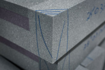 Foam blocks used for aerospace seating made by aerospace manufacturing services