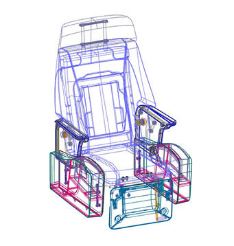   CAD data of an aerospace seat made by an automotive seating supplier and manufacturer